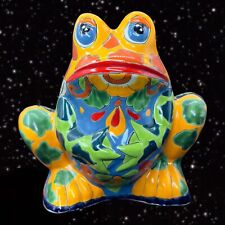 Talavera México Folk Art Pottery Planter Pot Hand Painted Frog Whimsical Large  picture