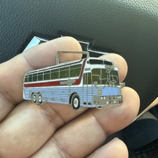 vtg 1970’s enamel express tour bus key fob picture