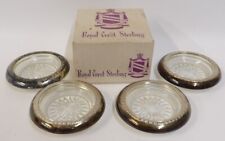 Royal Crest Sterling & Crystal Glass Coasters in Original Box picture