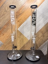2x 17-Inch Single Perc Straight Tube GRAV Water Pipe for Smoking picture