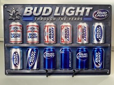 Bud Light Beer Evolution Of Cans Sign - Budweiser - Anheuser Busch picture