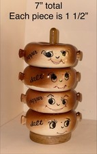 1950s Vintage Anthropomorphic Doughnut/Bagel Salt and Pepper Shakers picture