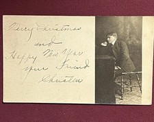 Antique Christmas Card HNYear RPPC Handsome &Love Struck  Dec 24 1903 Minnesota picture