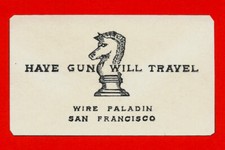 Have Gun Will Travel Paladin Business Card Reprint On 60 Year Old Card picture