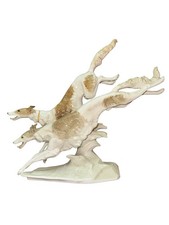 Lorenz Hutschenreuther Selb Bavaria Two Running Borzoi Porcelain Figurine RARE picture