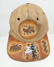 Men's Leather Chile Adjustable Cap Hand Tooled Scenes Color Lined  picture