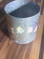 Sanrio Zashikibuta Galvanized Tin Bucket – Made in Japan Vintage 1985 First Gen picture