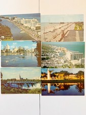 Lot of 6 Vintage Postcards Miami Beach FL Daytona Beach Idaho Falls Posted picture