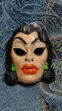 NOS NEVER WORN Vintage Ben Cooper Morticia Addams Adult Mask Tag String 1970s picture