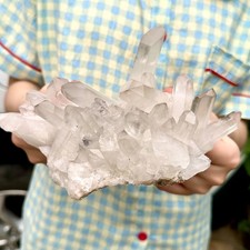 1.5lb Natural Clear White Quartz Crystal Cluster Rough Healing Specimen 11 picture