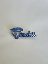 Fitness Is Timeless Lapel Pin Silver with Blue Lettering picture