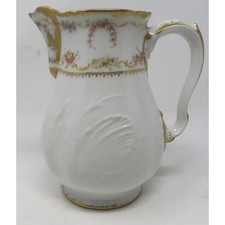 Antique Haviland Limoges France Porcelain Cream Pitcher Gold Gilt Floral picture