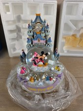 A Disney Store Exclusive Mickey & Minnie “Loves First Kiss” Snow Globe Clock NEW picture