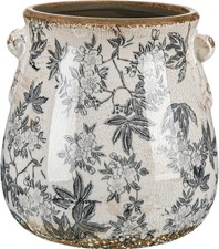 Ceramic Scroll Planter 6.5 Inch, Gray, Blossom picture