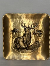 Large Solid Bronze Stag Plaque Natale Leesburg PA Company Award Vintage 1986 picture
