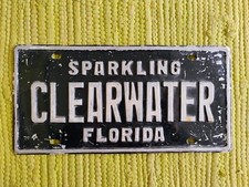 Vintage Sparkling Clearwater Florida License Plate Booster Vanity Tag picture