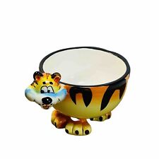 vintage hand painted Ceramic Tiger Mug/bowl  4.5”x3.5” picture