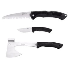 BUCK Knives Camp Kit Folding Saw, Fixed Blade Knife with Sheath, Axe with Sheath picture