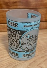 Vintage Silver Springs Florida Souvenir Bartlett's Deer Ranch Frosted Glass picture