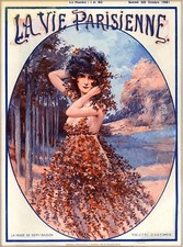 1921 La Vie Parisienne Toilette d' Automne Autumn France French Travel Poster  picture
