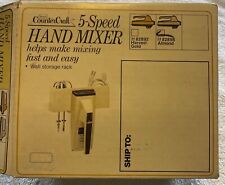 Vintage Sears Counter Craft 5 Speed Hand Held Mixer Almond Box Complete Works picture
