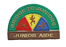 VTG Girl Scout Uniform Patches: 1977-1986 Bridge To Junior, Junior Aide, Brownie picture