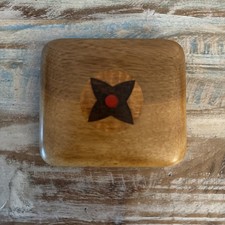 Rare Vintage Wood Cigarette Case Handmade Wooden Pocket Box ⭐❤️ picture