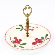 Vtg Blue Ridge Southern Pottery Cherry Cobbler Tidbit Tray Potteries Cherries picture