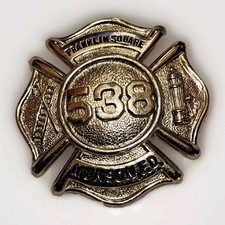 Vintage Franklin Square Munson Fire Department Fireman's Badge Cross Style picture
