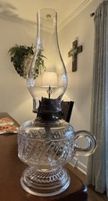 C. 1883 Antique Riverside Glass Co. EAPG Kerosene oil Finger lamp ~ 🔥 Very Old picture