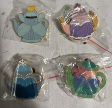 Disney  PRINCESS TEA POT Pins Rapunzel Belle Snow White Pocahontas set of 4 picture