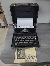 1935 Royal O Model Working TUXEDO Black Vintage Portable Typewriter manual case picture