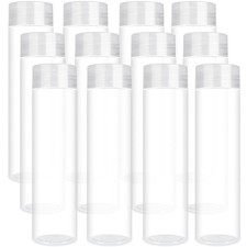 Aneco 12 Pack 12 Ounce PET Empty Juice Bottles with Lids Reusable Clear Lid  picture