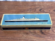 Vintage RMS Queen Elizabeth 2 Maiden Voyage Rothmans Cigarette Tin 1969 picture
