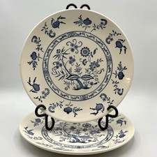 2 Vintage SCIO Blue Onion Dinner Plates Made In USA 9.75” Mid Century picture