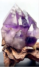 LARGE 6-inch tall Amethyst, elestial / skeletal, 3.5+ lbs, plus custom stand picture