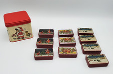 Potpourri Press Tin 10-in-1 Square w/ 9 Pill Boxes Animal Christmas Parade Vtg picture