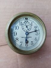 Antique Brass Chelsea Clock Co Boston Travel Desk Car Vintage Key Wind Windup picture