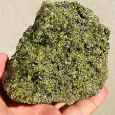 988g Rare Natural Uncut Green Rough Peridot Olivine & Basalt Crystal Specimen picture