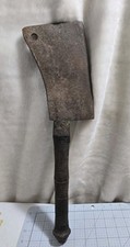 Antique 1800s Wm Beatty & Son Cast Steel Hog Splitter Butcher Cleaver Turned... picture