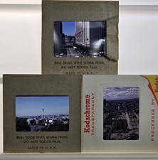 Seattle WA 3 Kodak Slides 60's 1970 Space Needle Street View Bus Car People picture