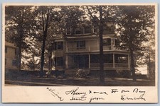 RPPC Large House Residence Real Photo Postcard 1909 Madison Sq NY Postmark picture