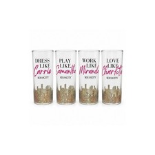 HBO Sex and the City 12oz Tumblers Set of 4 Carrie Samantha Miranda Charlotte picture