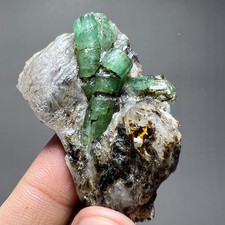 Gorgeous Emerald Crystal Cluster on Matrix, Natural Specimen - Chitral - 195Ct picture