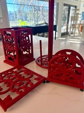 Vintage Red Cast Iron Kitchen Accessories picture