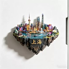 China City Shanghai  Travel Souvenir metal Fridge Magnet picture