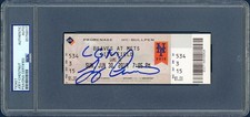 Joey Chestnut SIGNED New York Mets Ticket 