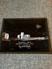 Vintage Houston TX Budweiser Brewery Opened 1966 Glass Tip Tray Anheuser Busch picture