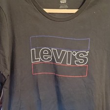 Levi's Men's Black Graphic Logo Crew Neck Short Sleeve Cotton T-Shirt 2XL picture