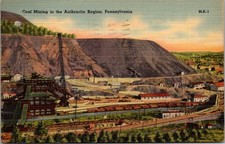 Linen Postcard - Coal Mining, Anthracite Region, Pennsylvania PA Posted 1943 -D2 picture